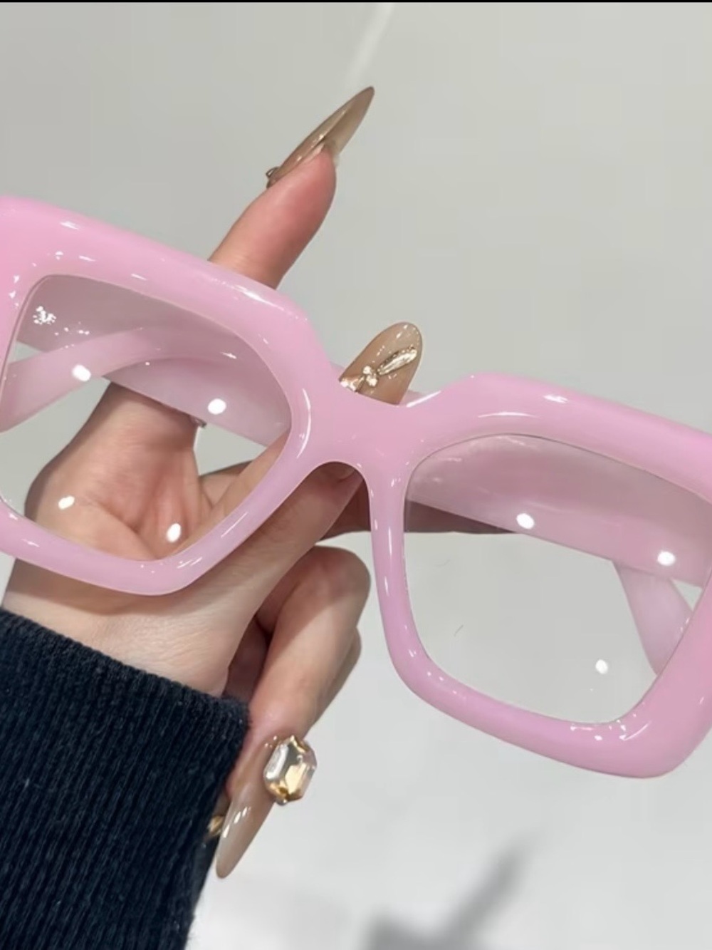 Pink Oversized Square Sunglasses - Fashion Women Accessories